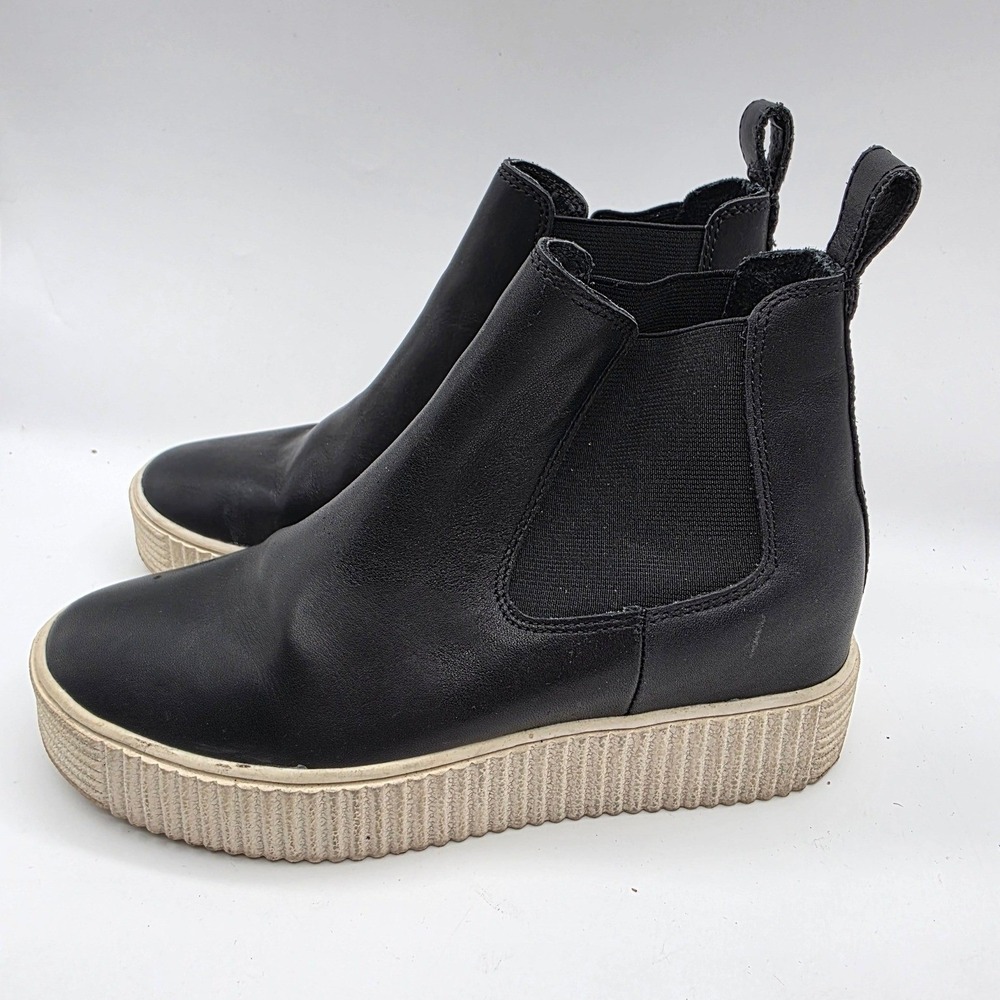 Dolce Vita Cola Chelsea Boots Black Leather Platform Ankle Women Size 7 - Picture 3 of 6